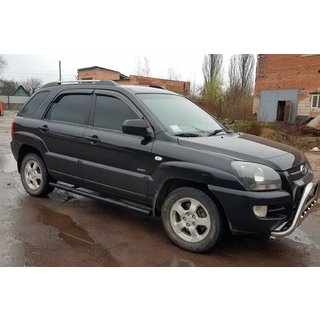 Bočné trubky Black (2 ks, nerez) Kia Sportage 2004–2010 fotografia 3