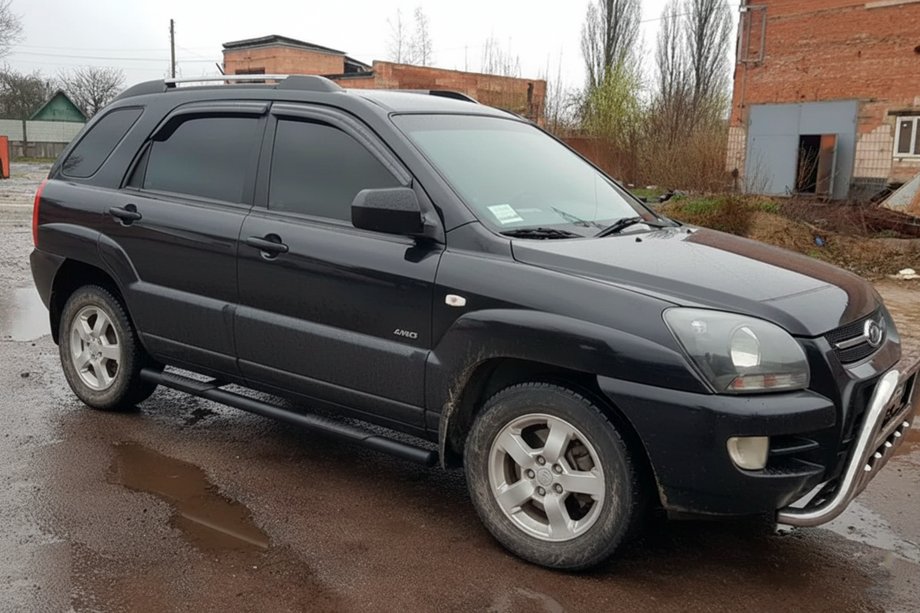 Kia Sportage 2004–2010 Bočné trubky Black (2 ks, nerez) Fotografia 3