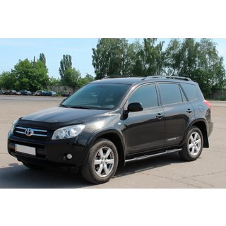 Bočné rúrky pre štandardnú základňu Black (2 ks, nerez) Toyota Rav 4 2006–2013 fotografia 3