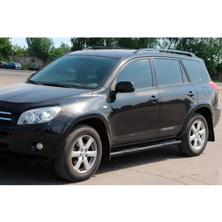 Bočné rúrky pre štandardnú základňu Black (2 ks, nerez) Toyota Rav 4 2006–2013 fotografia 2