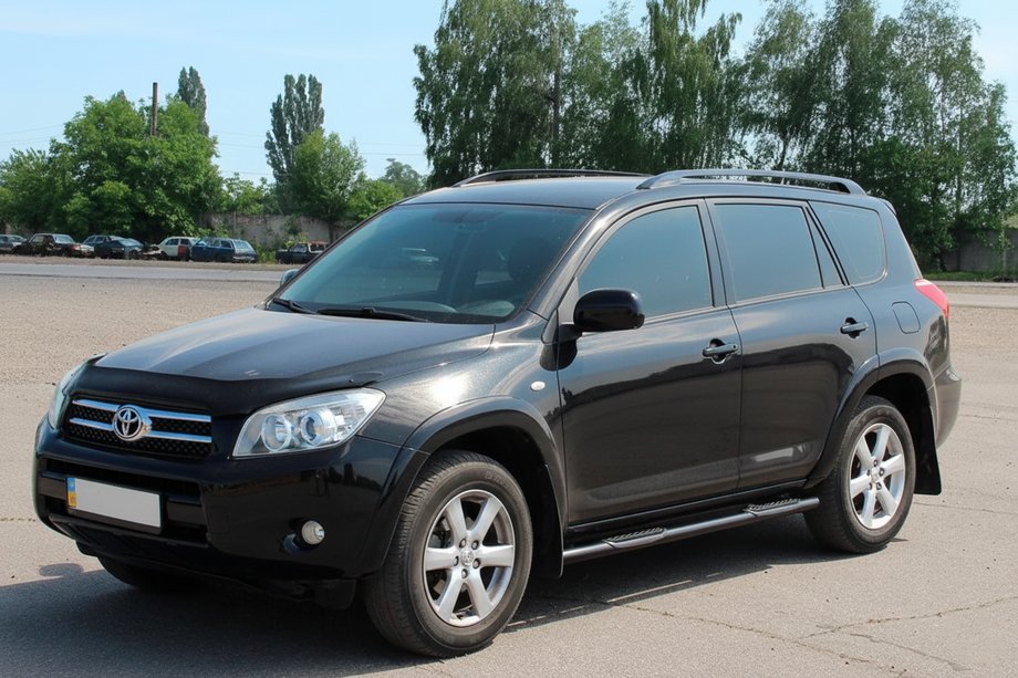 Toyota Rav 4 2006–2013 Bočné rúrky pre štandardnú základňu Black (2 ks, nerez) Fotografia 3