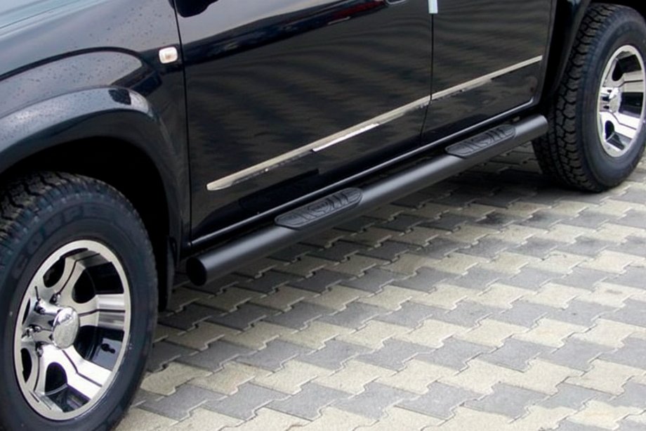 Toyota Rav 4 2006–2013 Bočné rúrky pre štandardnú základňu Black (2 ks, nerez) Fotografia 1