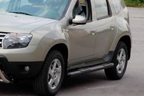 Renault Duster 2008–2017 Bočné rúrky s vložkami Black (2 ks, nerez) fotografia 2