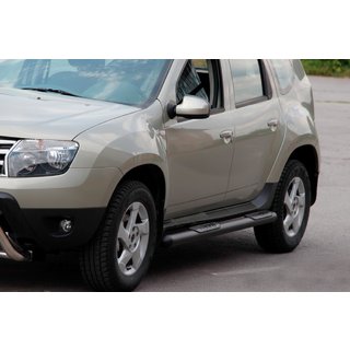 Bočné rúrky s vložkami Black (2 ks, nerez) Renault Duster 2008–2017 fotografia 2