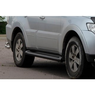 Bočné rúrky Black (2 ks, nerez) Mitsubishi Pajero Wagon IV 2006–2021 fotografia 4