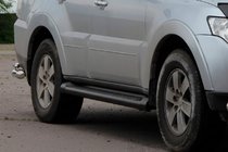 Mitsubishi Pajero Wagon III 1999–2006 Bočné rúrky na originálne úchyty Black (2 ks, nerez) fotografia 4