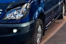 Mercedes Sprinter W906 2006–2018 Bočné rúrky Black (2 ks, nerez) d70, stredný rázvor fotografia 2