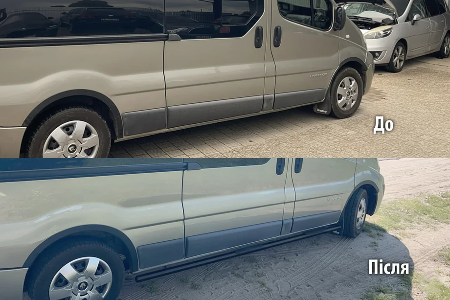 Renault Trafic 2001–2015 Bočné rúrky BB002 Black (2 ks, nerez) Image