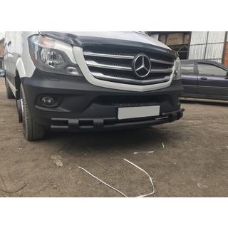 Predná spodná ochranná tyč Shark Black (nerez) Mercedes Sprinter W906 2006–2018 fotografia 1