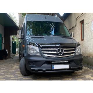 Predná spodná ochranná tyč Shark Black (nerez) Mercedes Sprinter W906 2006–2018 fotografia 2