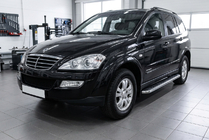 SsangYong Kyron 2005–2014 Bočné prahy Maydos V1 (2 ks, hliník ↗ nehrdzavejúca oceľ) fotografia 1