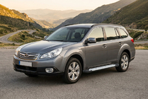 Subaru Outback 2009–2014 Bočné nášľapy Allmond Grey (2 ks, hliník) fotografia 1