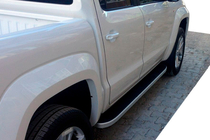 Volkswagen Amarok 2010–2022 Bočné nášľapy Tayga Grey (2 ks, hliník) fotografia 4