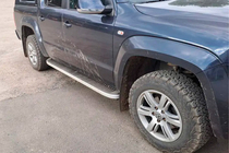 Volkswagen Amarok 2010–2022 Bočné nášľapy Tayga Grey (2 ks, hliník) fotografia 1