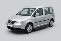 Volkswagen Caddy 2004–2010 Bočné nášľapy Allmond Black (2 ks, hliník) fotografia 1