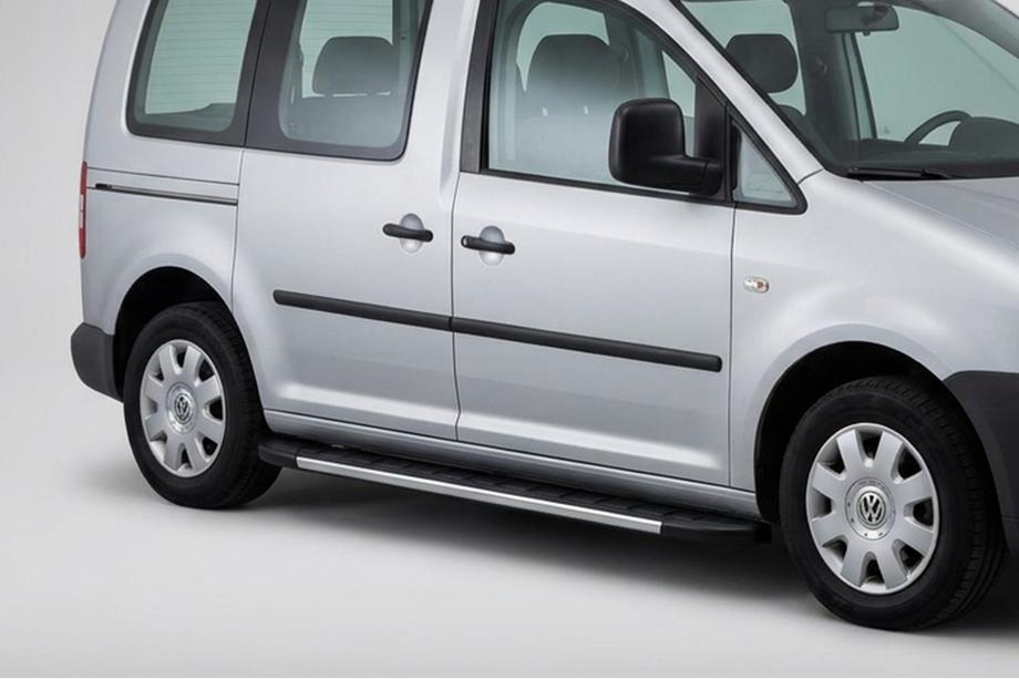 Volkswagen Caddy 2010–2015 Bočné nášľapy Duru (2 ks, hliník) Štandardná základňa Image