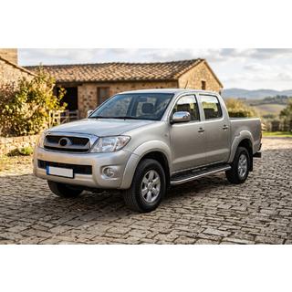 Bočné prahy Maydos V1 (2 ks, hliník ↗ nehrdzavejúca oceľ) Toyota Hilux 2006–2015 fotografia 1