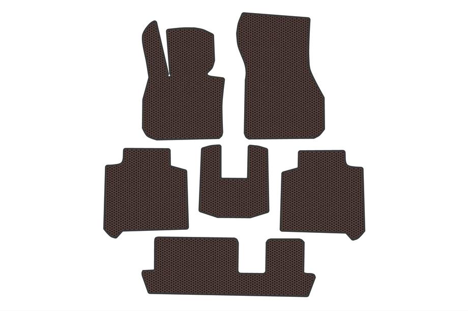 BMW rad 2 Active Tourer F45/F46 2014–2021 Gumové rohože do interiéru Carsuit (3 rady, pre F46, hnedé) Image