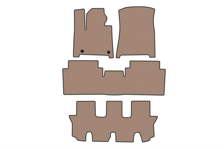Hyundai Santa Fe 5 2023– Gumové rohože Carsuit (3 rady, Beige) Image