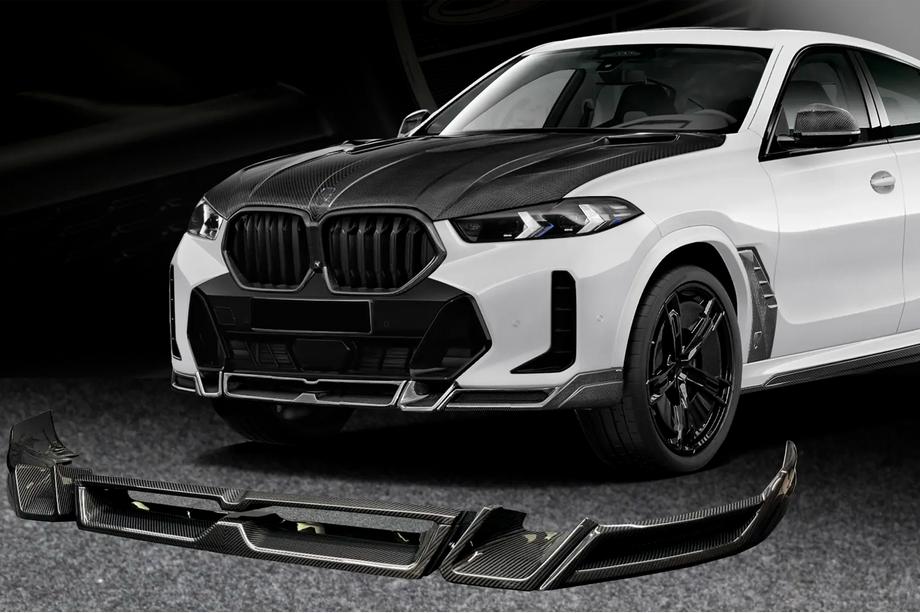BMW X6 G06 2019–2027 Lip spojler na predný nárazník Lip LRT (pre M-Sport 2023+, karbón) Fotografia 1