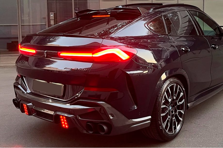 BMW X6 G06 2019–2027 Difúzor zadného nárazníka s koncovkami výfuku LRT (pre M-Sport 2023+, Carbon) Fotografia 3
