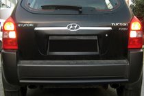 Hyundai Tucson JM 2004– Zadný ochranný oblúk AK002 Black (nerez) fotografia 1
