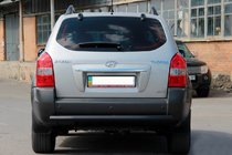 Hyundai Tucson JM 2004– Zadný ochranný oblúk AK002 Black (nerez) fotografia 3