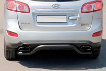 Hyundai Santa Fe 2 2006–2012 Zadný oblúk AK007-2 Black (nerez) fotografia 1