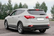 Hyundai Santa Fe 3 2012–2018 Zadný ochranný oblúk AK002 Black (nerez) fotografia 2