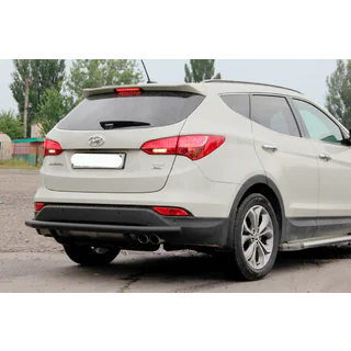 Zadný ochranný oblúk AK002 Black (nerez) Hyundai Santa Fe 3 2012–2018 fotografia 1