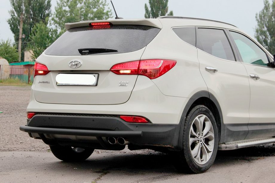Hyundai Santa Fe 3 2012–2018 Zadný ochranný oblúk AK002 Black (nerez) Image