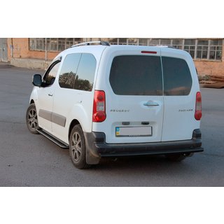 Zadný ochranný oblúk Black (nerez) 60 mm Citroen Berlingo 2008–2018 fotografia 3
