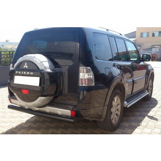 Zadný ochranný oblúk AK002 Black (nerez) Mitsubishi Pajero Wagon III 1999–2006 fotografia 3