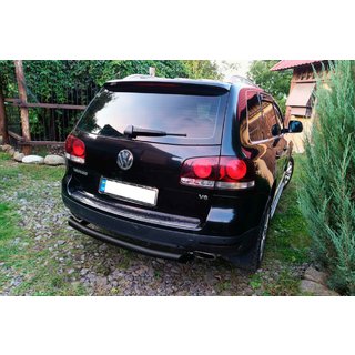 Zadný ochranný rám AK002 Black (2 ks, nerez) Volkswagen Touareg 2002–2010 fotografia 3