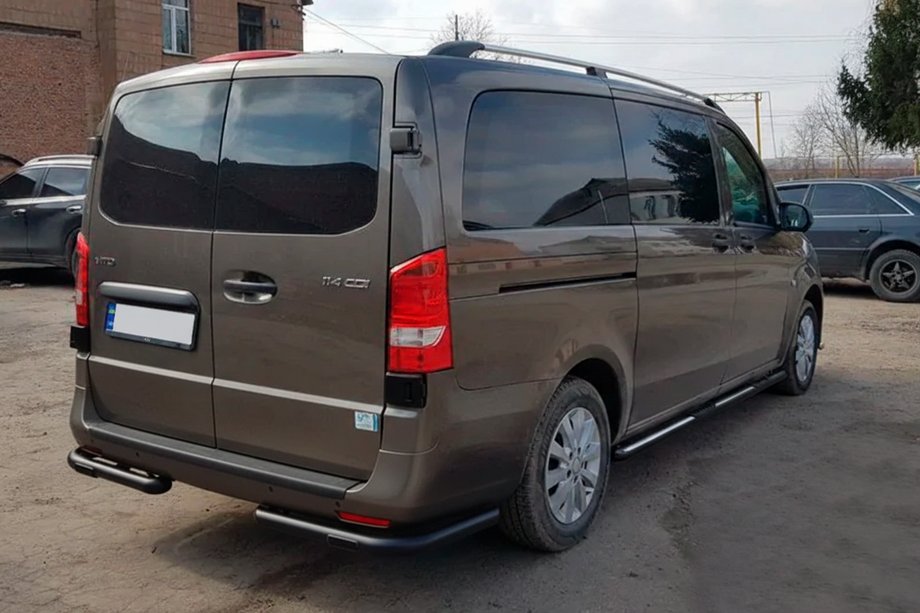 Mercedes Vito/V-trieda W447 2014– Zadná ochrana rohov AK003 Black (nerez) Fotografia 2