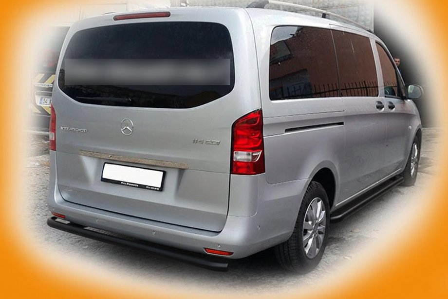 Mercedes Vito/V-trieda W447 2014– Zadná ochrana rohov AK003 Black (nerez) Fotografia 4