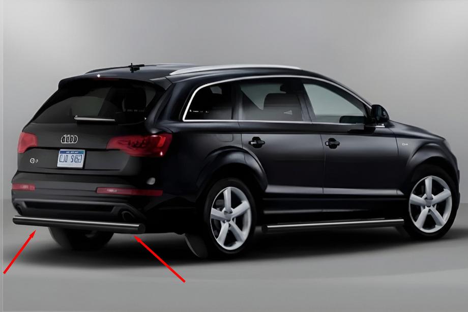 Audi Q7 2005–2015 Zadný ochranný rám AK002 Black (nerez) Image