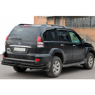 Zadné dvojité rohové oblúky AK003-1 Black (2 ks, nerez) Toyota Land Cruiser Prado 120 2002–2009 fotografia 1