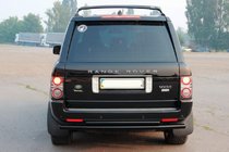 Range Rover III L322 2002–2012 Zadná ochranná rampa AK002-Dvojitá Black (nerez) fotografia 2