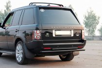 Range Rover III L322 2002–2012 Zadná ochranná rampa AK002-Dvojitá Black (nerez) fotografia 1