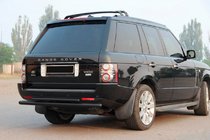 Range Rover III L322 2002–2012 Zadná ochranná rampa AK002-Dvojitá Black (nerez) fotografia 3