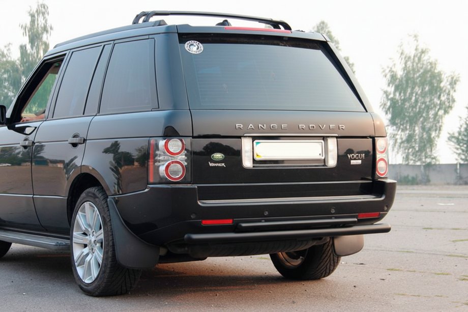 Range Rover III L322 2002–2012 Zadná ochranná rampa AK002-Dvojitá Black (nerez) Image