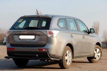 Mitsubishi Outlander 2012–2021 Zadný ochranný oblúk AK004 Black (nehrdzavejúca oceľ) fotografia 3