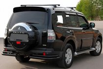 Mitsubishi Pajero Wagon IV 2006–2021 AK003 zadný oblúk, dvojitý, čierny (nerez) fotografia 1