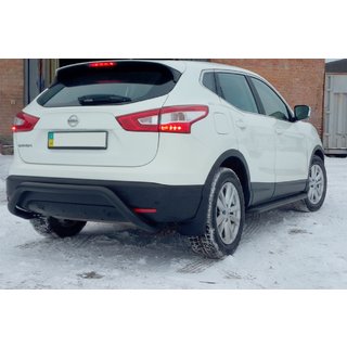Zadný ochranný oblúk AK007-1 Black (nerez) Nissan Qashqai 2014–2021 fotografia 1