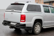 Volkswagen Amarok 2010–2022 Zadné rohové chrániče AK003-Double Black (2 ks, nerez) fotografia 3