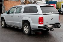 Volkswagen Amarok 2010–2022 Zadné rohové chrániče AK003-Double Black (2 ks, nerez) fotografia 4