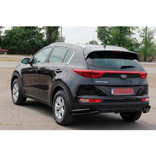 Zadné dvojité rohové chrániče AK003-подвійний Black (nerez) Kia Sportage 2015–2021 fotografia 3