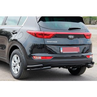 Zadné dvojité rohové chrániče AK003-подвійний Black (nerez) Kia Sportage 2015–2021 fotografia 1