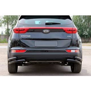 Zadné dvojité rohové chrániče AK003-подвійний Black (nerez) Kia Sportage 2015–2021 fotografia 2